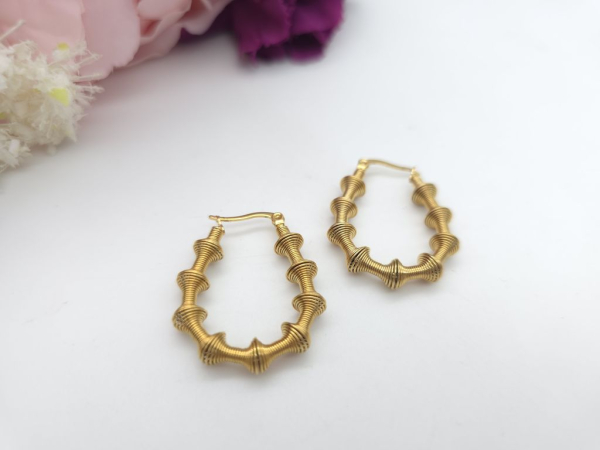 Spiral Creolen Ohrringe goldfarben Edelstahl